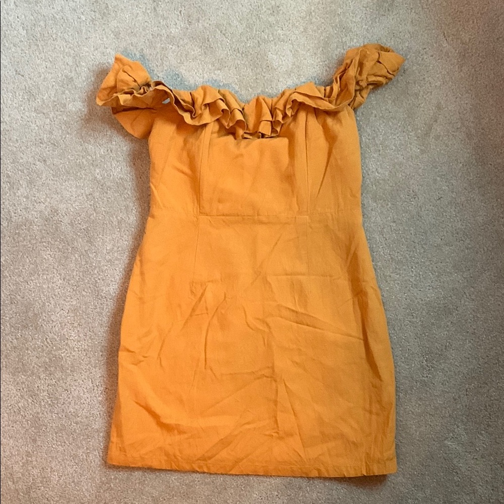 superdown Orange Ruffle Mini Dress